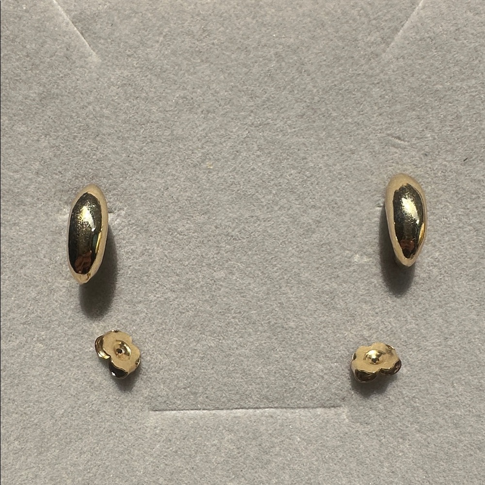 14k solid Gold Hoop Huggies - Picture 3 of 5